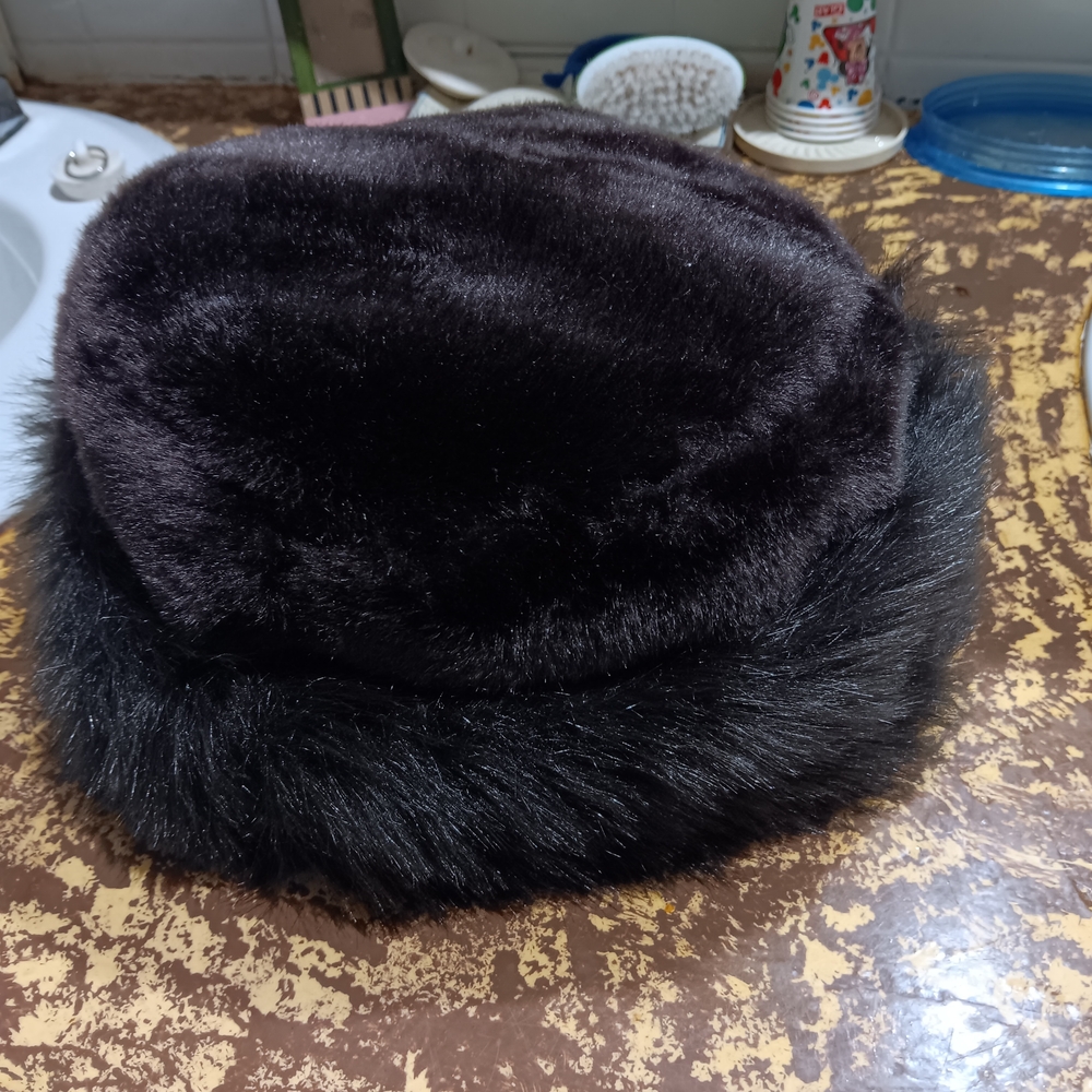 Silver Stone.Luxurious Dark brown. Faux Fur Women's Hat